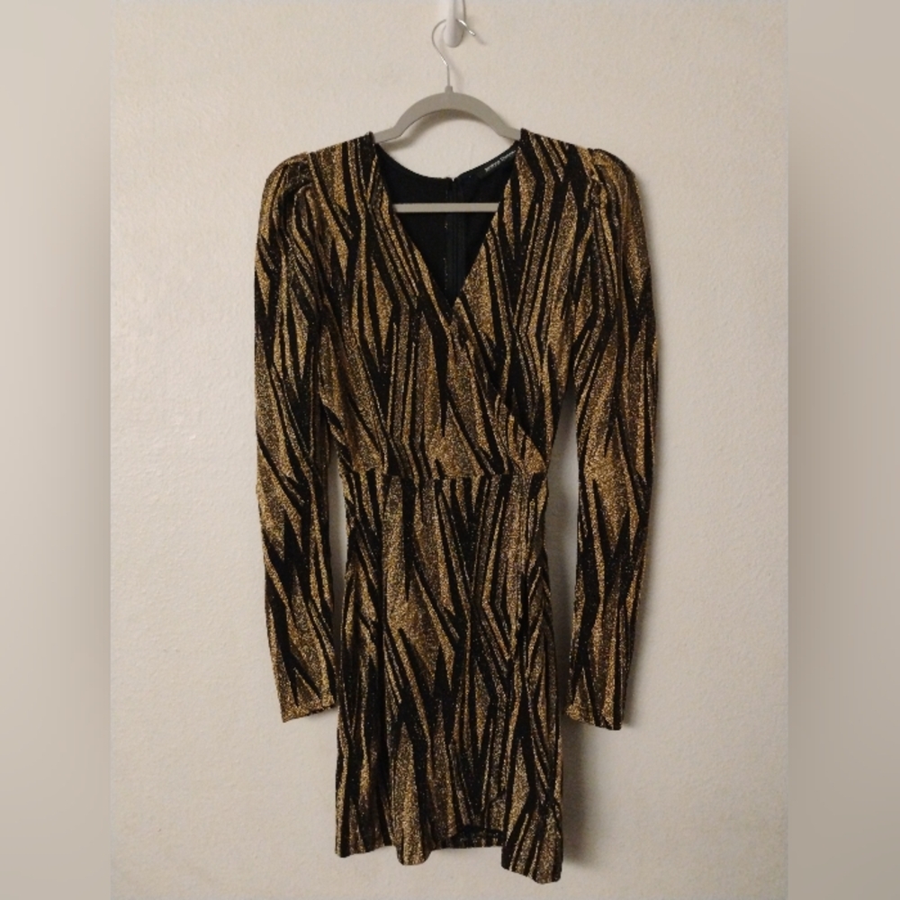 Jealous Tomato black and gold slit dress